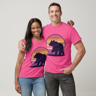 Bearly Awake – Funny Retro Bear Sunset Design T-Shirt