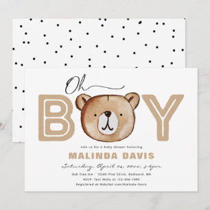 Bearly Baby Shower Invitation Bear Baby Shower
