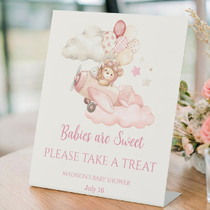 Bearly Baby Shower Please Take a Treat Pedestal Sign
