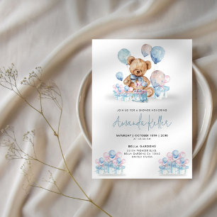 Bearly Ballon Baby shower Invitation