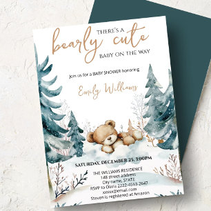 Bearly Cute Baby Shower Invitation   Woodland Bear