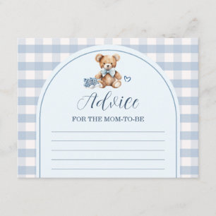 Bearly Wait Baby Shoes Gingham Advice For Mummy Enclosure Card