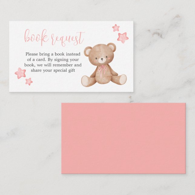 Bearly Wait Baby Shower Book Request Card (Front/Back)