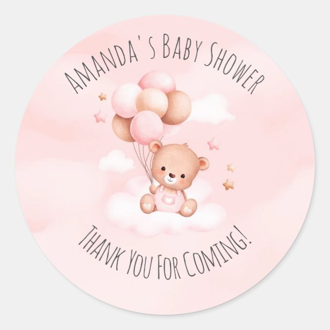Bearly Wait Baby Shower Classic Round Sticker (Front)