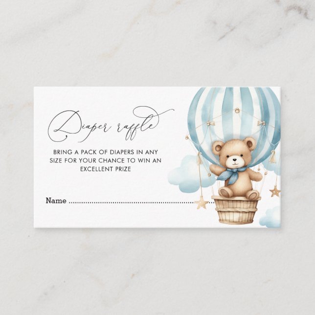 Bearly wait baby shower diaper raffle enclosure card (Front)