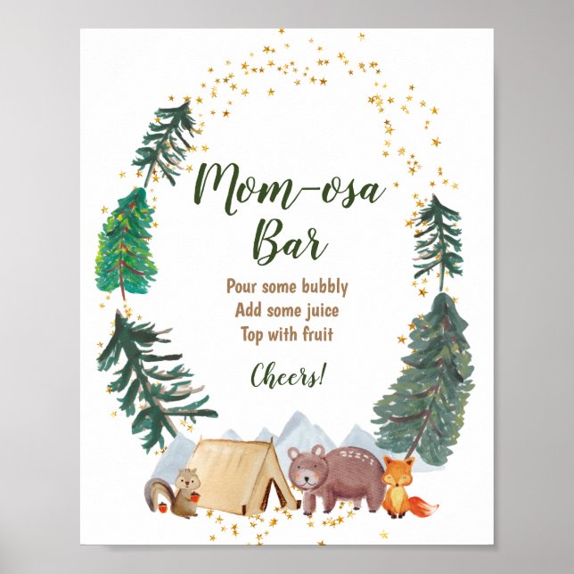 Bearly Wait Baby Shower Girl Momosa Bar Sign (Front)