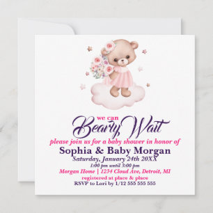 Bearly Wait, Baby Shower  Invitation