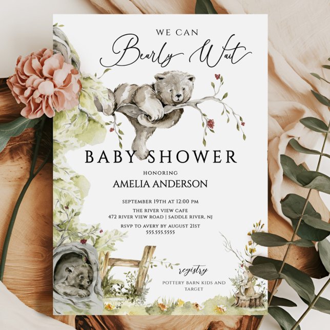 Bearly Wait Baby Shower Invitation (Creator Uploaded)