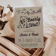 Bearly Wait | Baby Shower | Simple Invitation