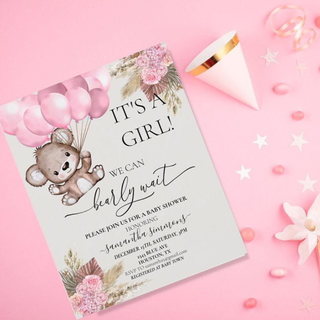  Bearly Wait Baby Shower Teddy Bear Boho Girl pink (Creator Uploaded)