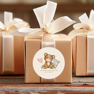 Bearly Wait Baby Shower Thank You Classic Round Sticker