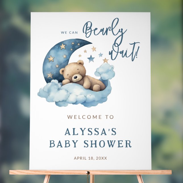 Bearly Wait Baby Shower Welcome Acrylic Sign (Neutral)