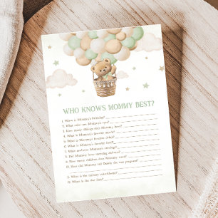 Bearly Wait Baby Shower Who Knows Mummy Best Game