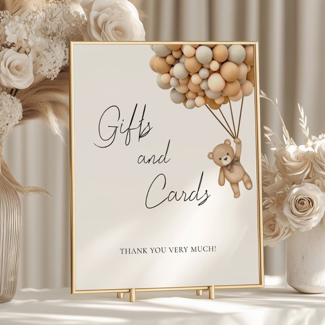 Bearly Wait Balloon Baby Shower Gifts and Cards Poster (Creator Uploaded)