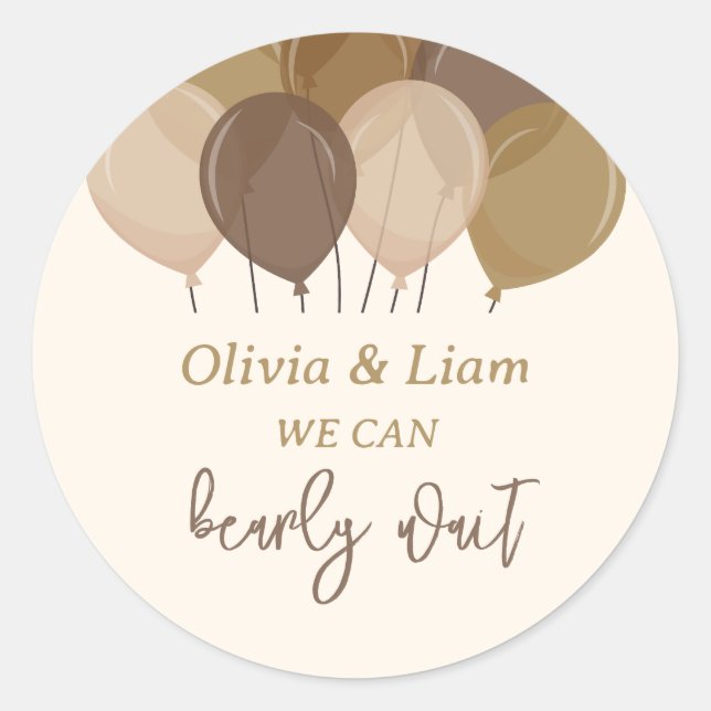 Bearly Wait - Bay Shower Stickers (Front)