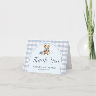 Bearly Wait Bear Baby Shoes Baby Shower Folded Thank You Card