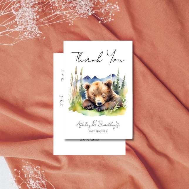 Bearly wait bear cub adventure awaits baby shower thank you card (Bearly wait bear cub adventure awaits baby shower thank you card baby shower thank you card cute)