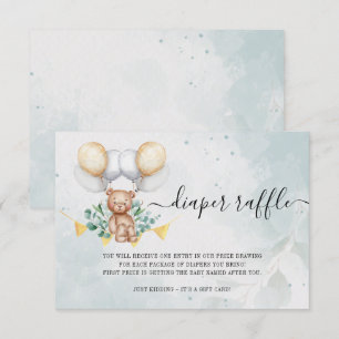 Bearly Wait Bear Diaper Raffle Baby Shower Card