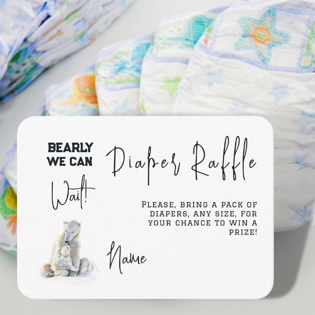 Bearly Wait Bear Diaper Raffle Baby Shower Game Enclosure Card (Creator Uploaded)
