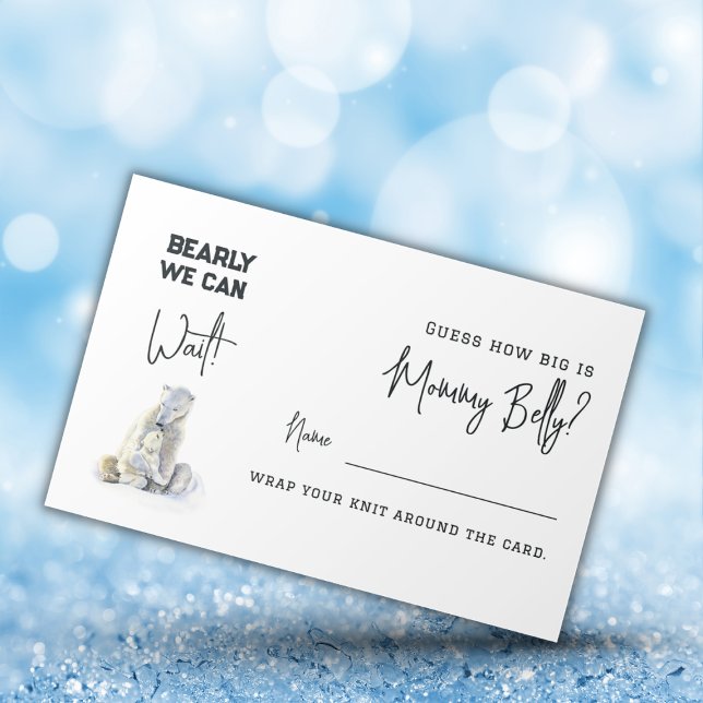 Bearly Wait Bear Guess How Big is Baby Shower Game Enclosure Card (Creator Uploaded)