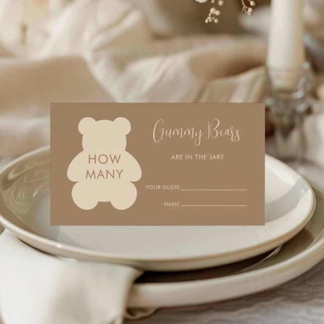 Bearly Wait Beige Guess How Many Gummy Bears Enclosure Card (Creator Uploaded)