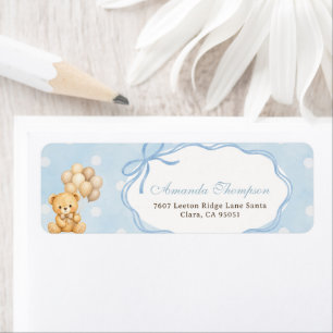 Bearly Wait Blue Bear Boy Baby Shower Address