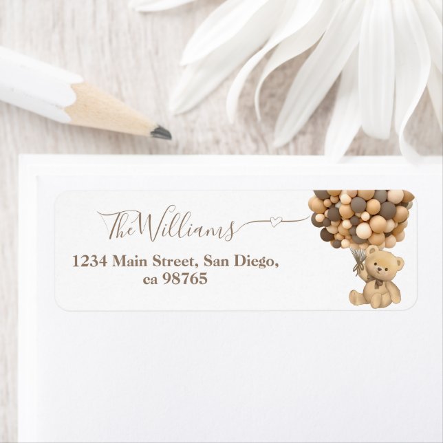 Bearly Wait Boho Balloon Neutral Baby Shower Book (Insitu)