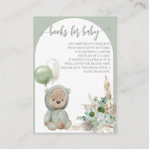 Bearly Wait Boho Green Bear Books Enclosure Card