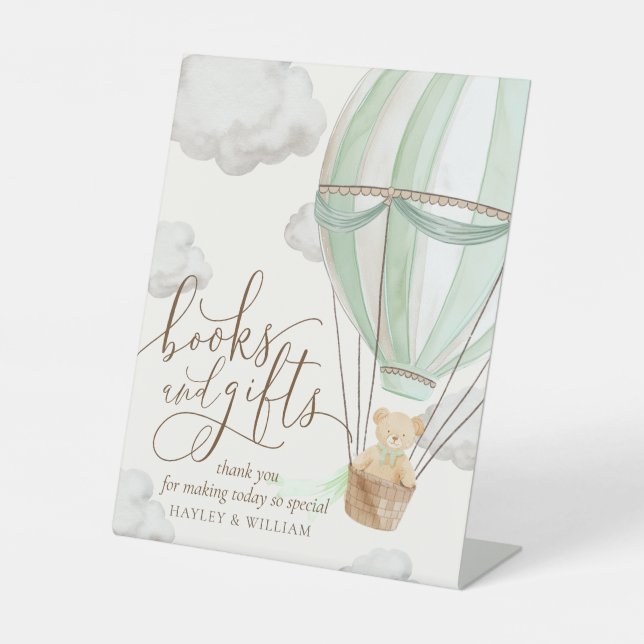 Bearly Wait Books and Gifts Baby Shower Pedestal Sign (Front)