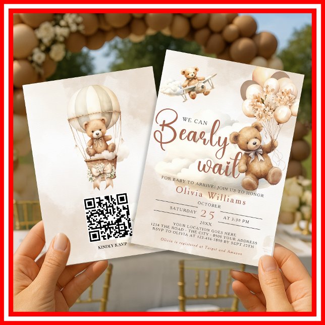 Bearly Wait | Brown Baby Shower Invitation (Creator Uploaded)
