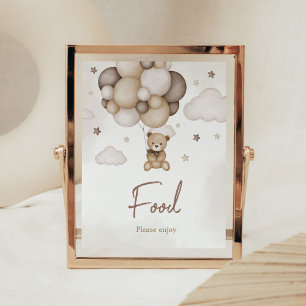 Bearly Wait Brown Balloon Food Poster