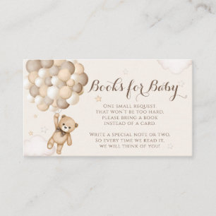 Bearly Wait Brown Bear Balloon Baby Shower  Enclosure Card
