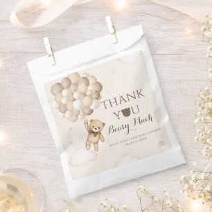Bearly Wait Brown Bear Balloon Baby Shower  Favour Bags