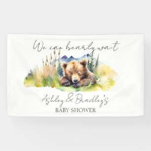 Bearly wait cute bear cub baby shower banner