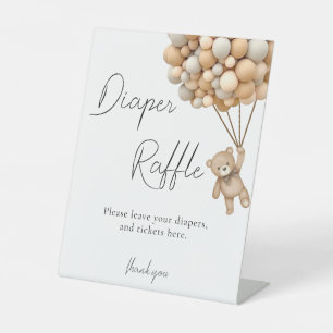 Bearly Wait Diaper Raffle Baby Shower Pedestal Sign