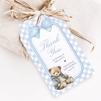 Bearly Wait Elegant Bear Baby Shower Favor Tags