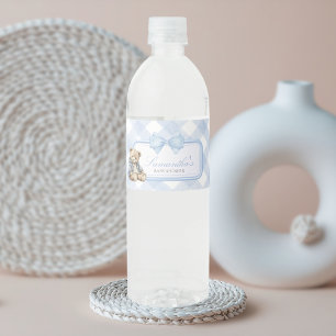 Bearly Wait Elegant Bear Baby Shower Water Bottle Label