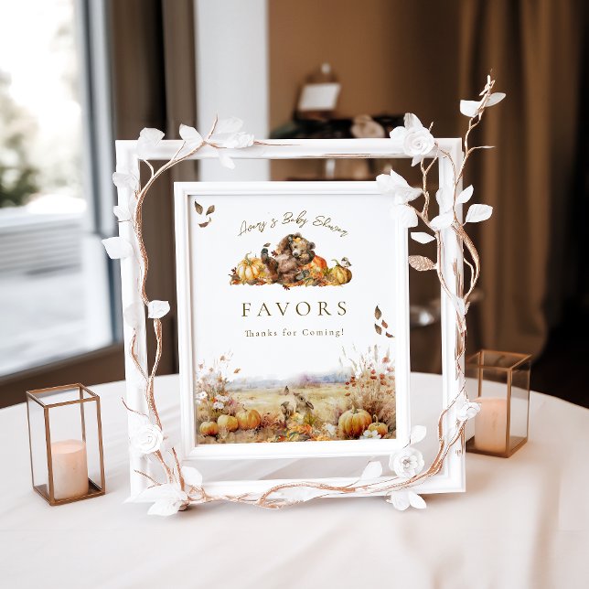 Bearly Wait Fall Woodland Baby Shower Favours Poster (Creator Uploaded)