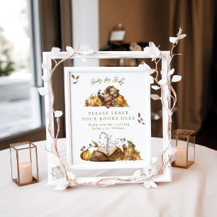 Bearly Wait Fall Woodland Baby Shower Gift Book Poster