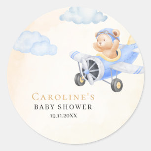 Bearly Wait Flying Bear & Cloud Round Sticker