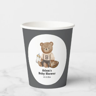 Bearly Wait Football Sport Boy Baby Shower Paper Cups