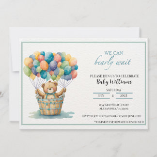Bearly Wait Gender-Neutral Baby Shower Invitation