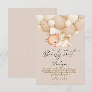 Bearly Wait Gender Neutral Baby Shower Thank You Card