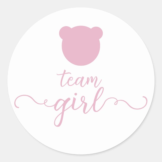 Bearly Wait Gender Reveal Bear Guess the Gender Classic Round Sticker (Front)