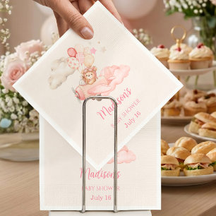 Bearly Wait Girl Aviator Baby Shower Tableware Napkin