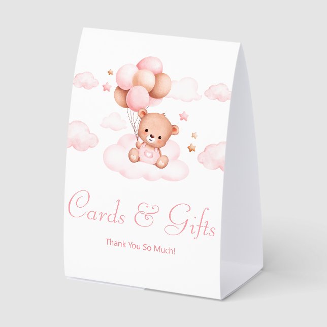 bearly wait, girl baby shower cards and gifts pink (Front)