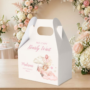 Bearly Wait Girl Baby Shower Gable Favour Box