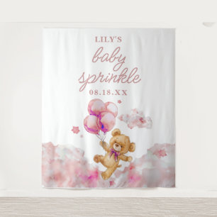 Bearly Wait Girl Baby Shower Sprinkle Photo Prop Tapestry