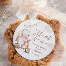 Bearly Wait Girl Baby Shower Thank You