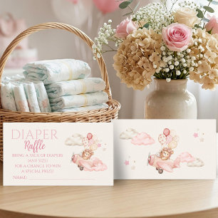 Bearly Wait Girl Diaper Raffle Baby Shower Enclosure Card
